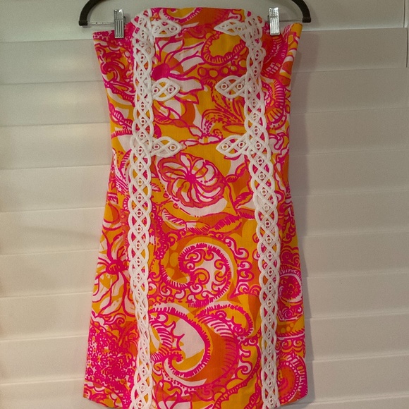Lilly Pulitzer Tansy Strapless Dress Sea & Be Seen Print